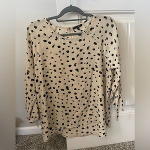 Cream leopard blouse